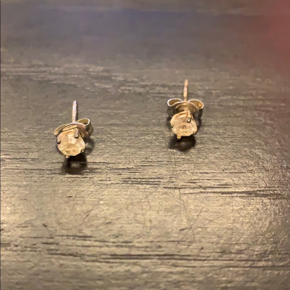 White gem earrings